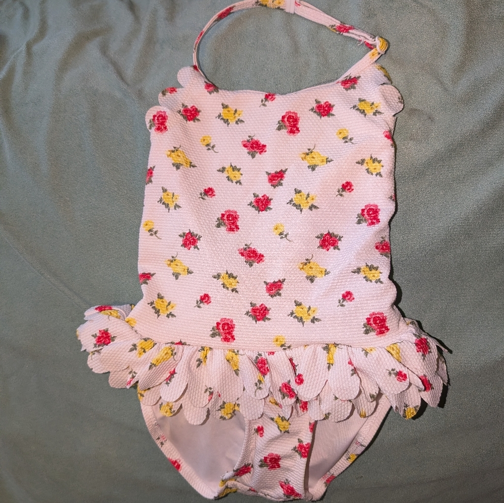 Box#32 😍 5 For $25 😍 Floral Girl's Swimsuit with Ruffle Details
